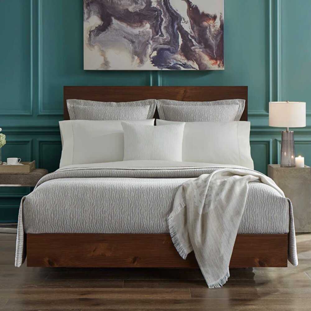 SFERRA Ondate Bedding Collection - King Coverlet/Shams - Dark Khaki